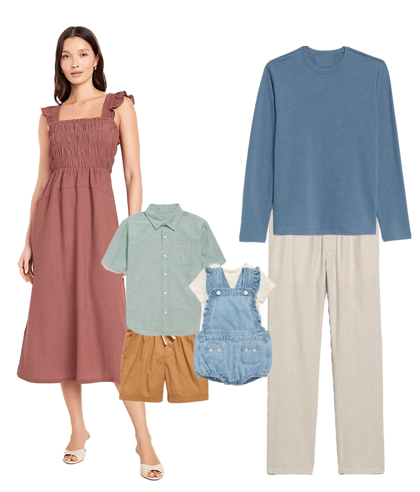 family photo wardrobe in earth tones