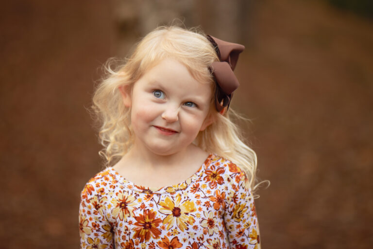 Little girl making a silly face at Veterans Park