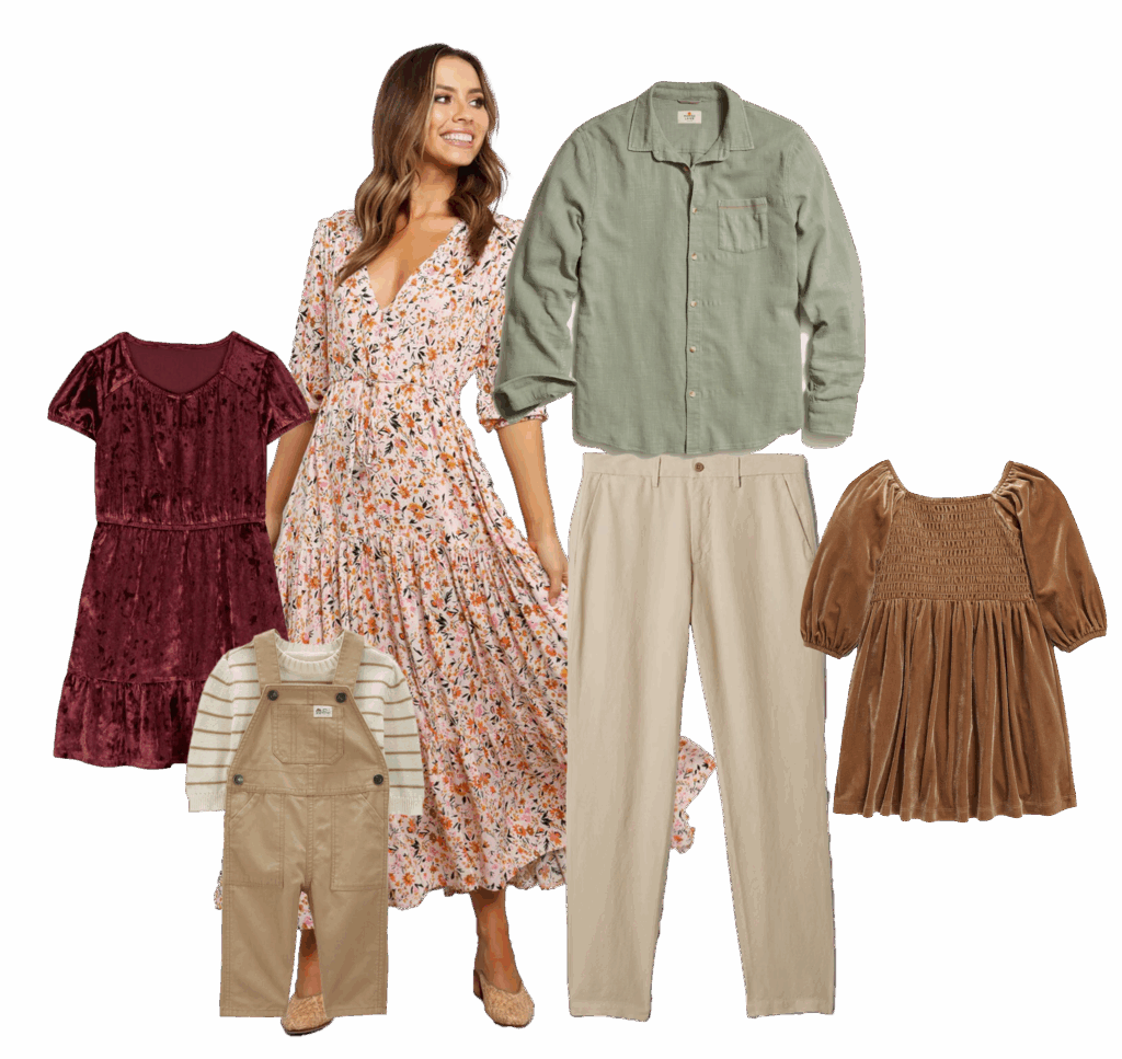 family photo outfit ideas - earth tone palette